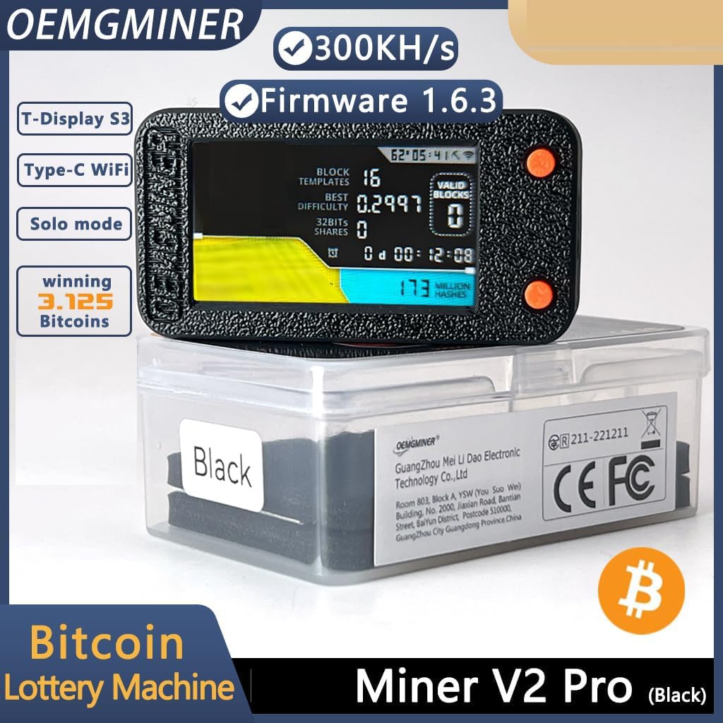 Amazon.com: NerdMiner V2 T-Display 250KH/s 1W Bitcoin Solo Lottery